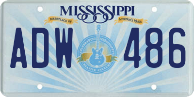 MS license plate ADW486