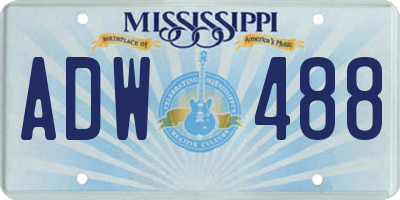 MS license plate ADW488