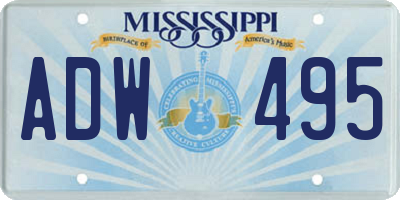 MS license plate ADW495