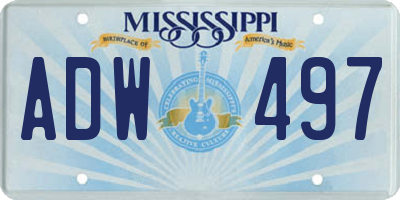 MS license plate ADW497