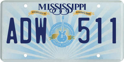 MS license plate ADW511