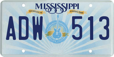 MS license plate ADW513