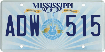 MS license plate ADW515