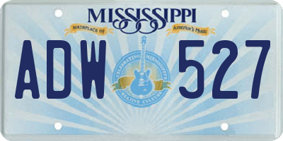 MS license plate ADW527
