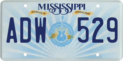 MS license plate ADW529