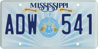 MS license plate ADW541
