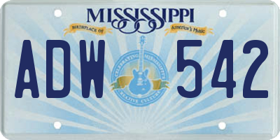 MS license plate ADW542