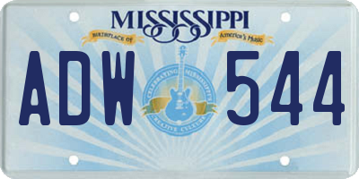 MS license plate ADW544