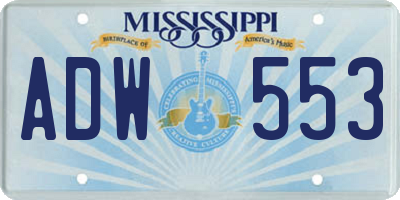 MS license plate ADW553