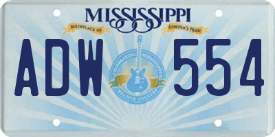 MS license plate ADW554