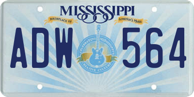 MS license plate ADW564