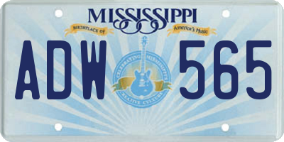 MS license plate ADW565