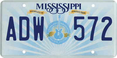 MS license plate ADW572