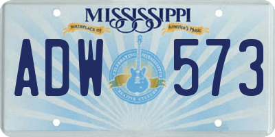 MS license plate ADW573
