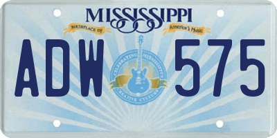 MS license plate ADW575