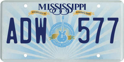 MS license plate ADW577
