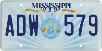 MS license plate ADW579