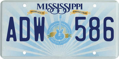 MS license plate ADW586