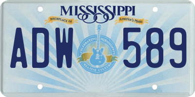MS license plate ADW589