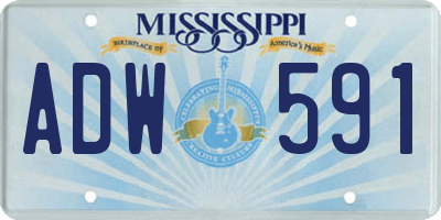 MS license plate ADW591