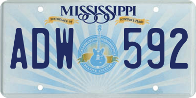 MS license plate ADW592