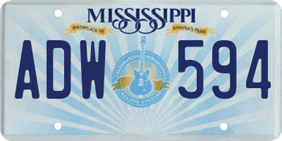 MS license plate ADW594