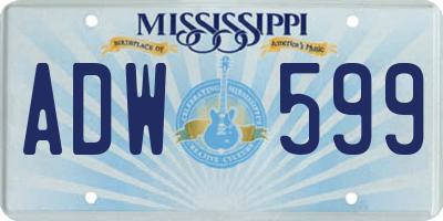 MS license plate ADW599