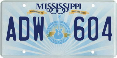 MS license plate ADW604