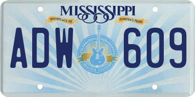 MS license plate ADW609