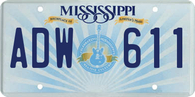 MS license plate ADW611