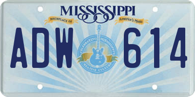 MS license plate ADW614