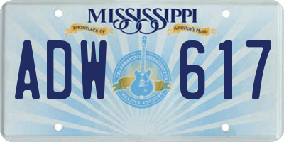 MS license plate ADW617