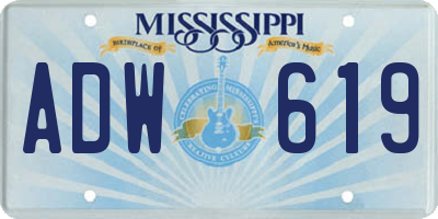 MS license plate ADW619