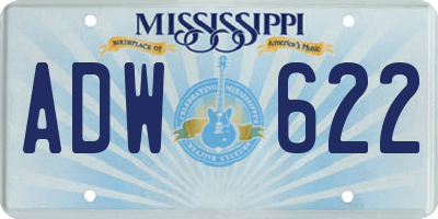 MS license plate ADW622