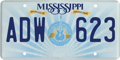 MS license plate ADW623