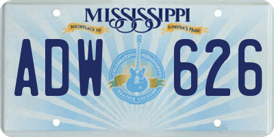 MS license plate ADW626