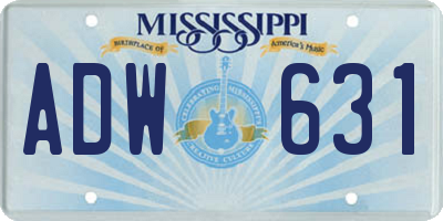 MS license plate ADW631