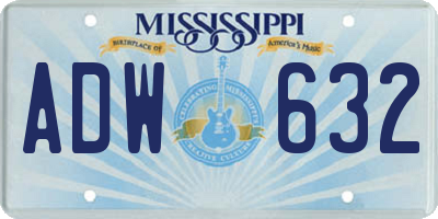 MS license plate ADW632