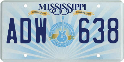 MS license plate ADW638