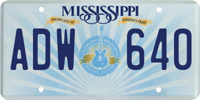 MS license plate ADW640