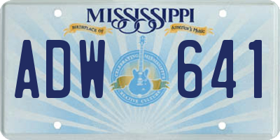 MS license plate ADW641