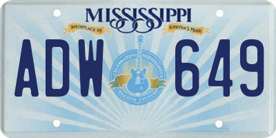 MS license plate ADW649