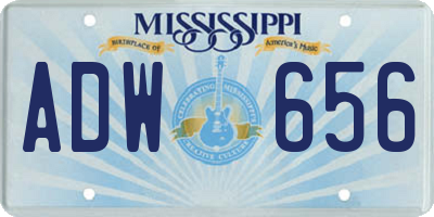 MS license plate ADW656