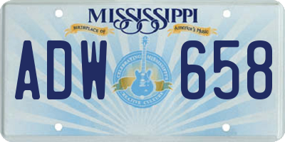 MS license plate ADW658