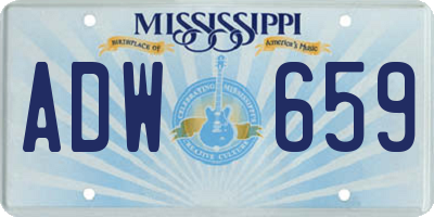 MS license plate ADW659