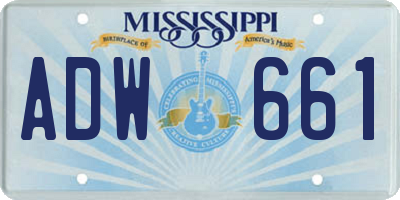 MS license plate ADW661