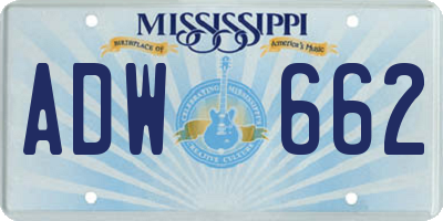 MS license plate ADW662