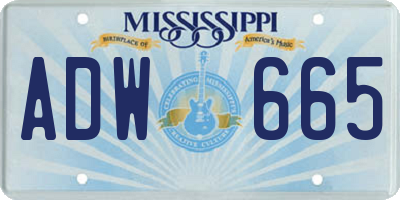 MS license plate ADW665