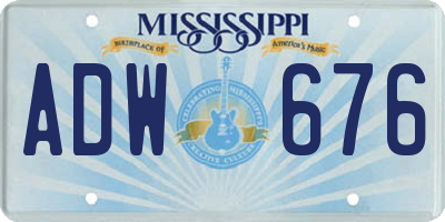 MS license plate ADW676
