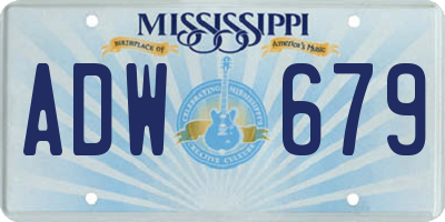 MS license plate ADW679